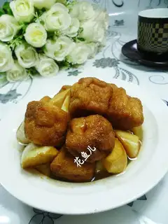 The tofu burns white