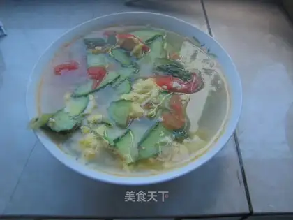 Potato cucumber egg soup