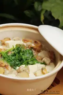 Oyster and tofu pot