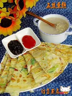 Three-shredded egg cake