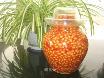 Soybeans, water, fermented beans