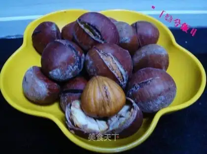 Freshly baked chestnuts