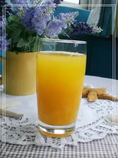 Honey fruit slices fresh orange juice