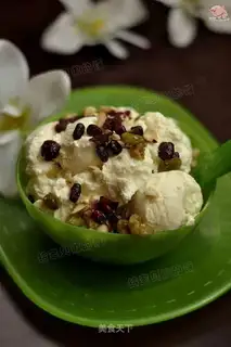 Milk and fruit and ice cream