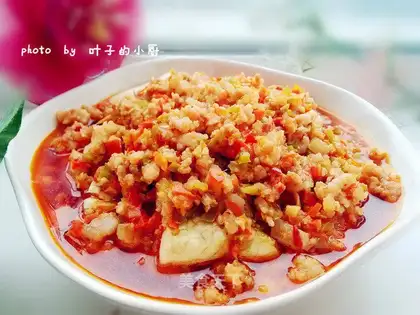 Meat and eggplant