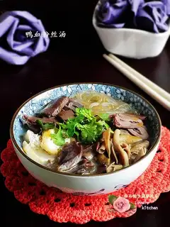 Duck blood fan soup