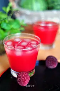 Ice cream and plum juice