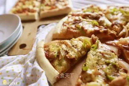 A thick shrimp bacon pizza