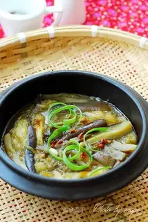 Salt fish eggplant