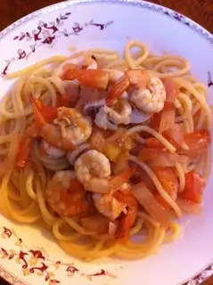 Seafood tomato pasta