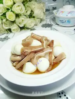 Porky ears, quail eggs