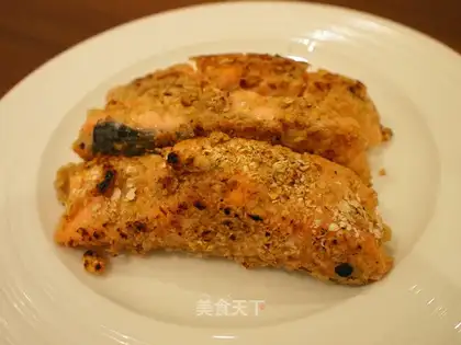 The oatmeal makes salmon