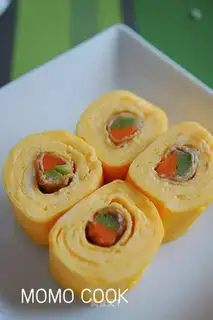 Burn the vegetable rolls and the eggs