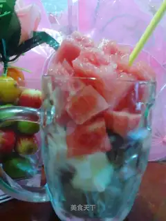 Watermelon, three colours of ice