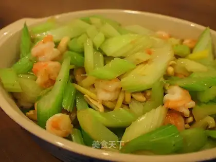 Celery cashew shrimp