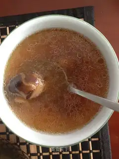 Spiral mushroom weed soup