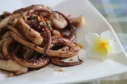 Burning squid in part