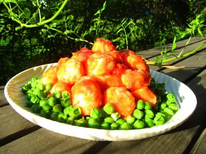 Eggplant shrimp balls