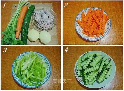 We'll have a squid mixed with onions