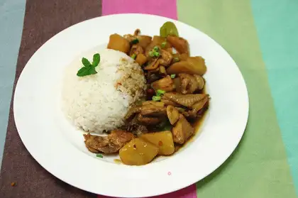 Red-hot potato chicken rice