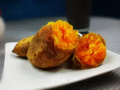 Microwave version of roasted sweet potatoes