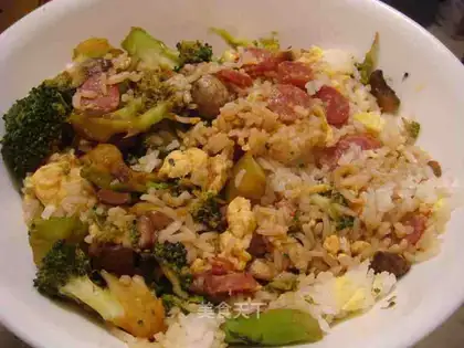 Broccoli sausage and egg rice