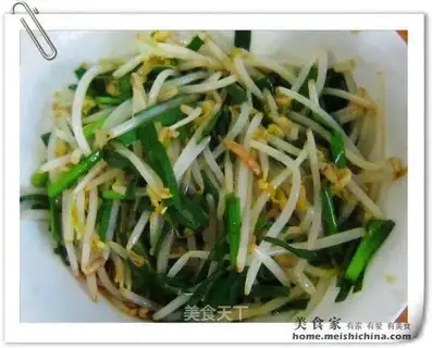 Green bean sprouts and leeks