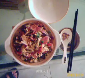 Mushroom sausage pot rice