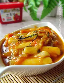 Korean spicy fried rice cake