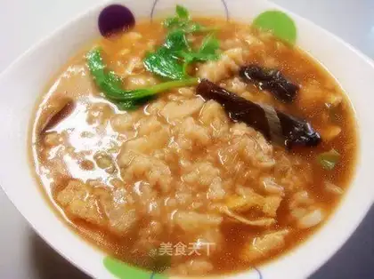 Egg fried pot soup