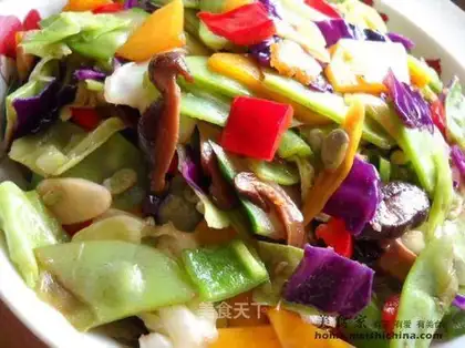 Vegetarian stir-fried platter