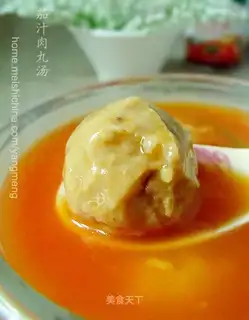 Meatball soup with tomato sauce