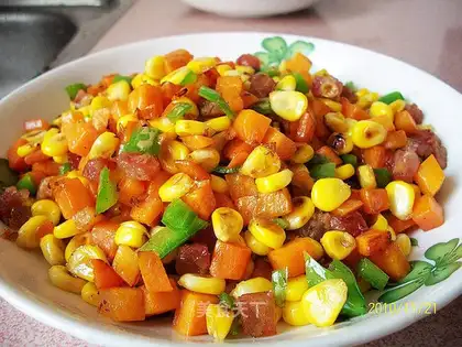 Four-color diced corn