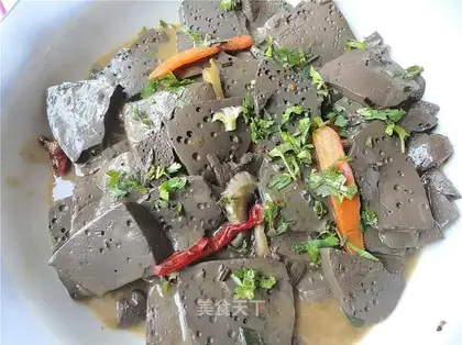 Roast mutton blood tofu