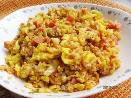 Mixed vegetables and spicy fried rice