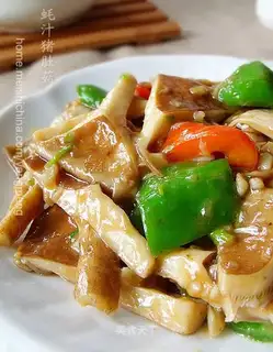 Pork tripe mushroom in oyster sauce