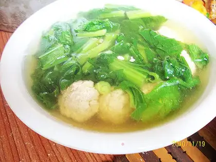 Mustard meatball soup
