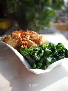 Vegetable and minced pork and tofu