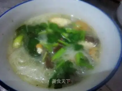 duck blood noodles soup