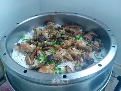 Mushroom chicken steam