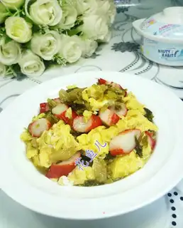 Pickled crab willow fried eggs
