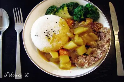 Japanese curry and pork chops