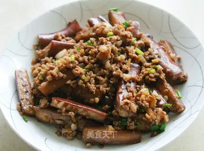 Meat and eggplant
