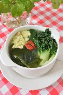 Milky dress with soup