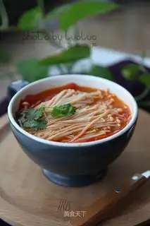 Soup with eggplant juice