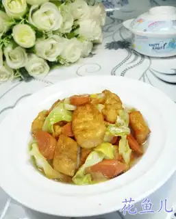 Ham intestines and cabbage