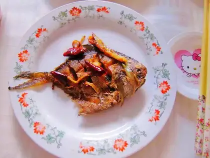 Dry-burned mackerel