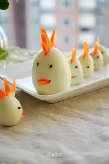 White boiled eggs