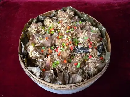 Haffle rice chicken