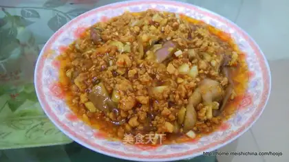 Meat and eggplant